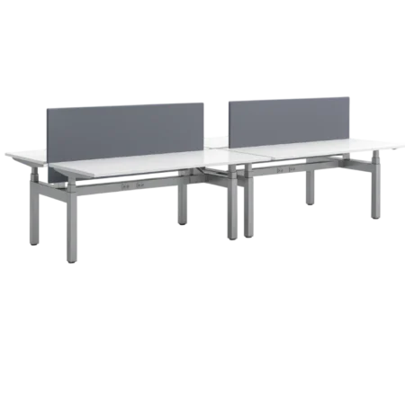 KINEX Adjustable Height Benching, 4-Person Workstation (Double Run)