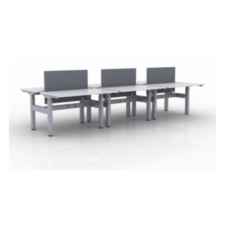 KINEX Adjustable Height Benching, 6-Person Workstation (Double Run)