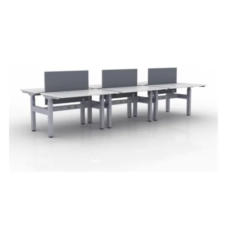 KINEX Adjustable Height Benching, 6-Person Workstation (Double Run)