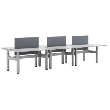 KINEX Adjustable Height Benching, 6-Person Workstation (Double Run)