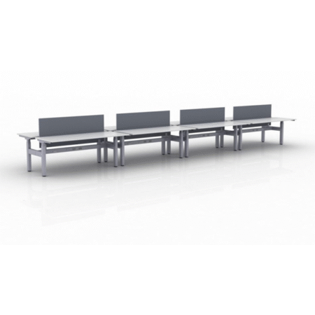 KINEX Adjustable Height Benching, 8-Person Workstation (Double Run)