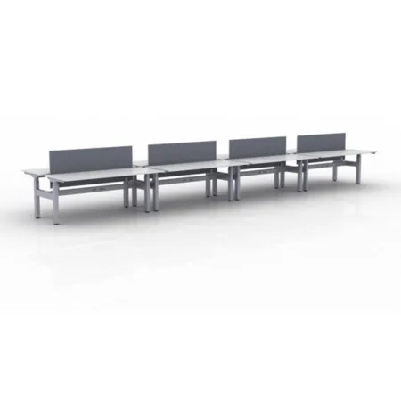 KINEX Adjustable Height Benching, 8-Person Workstation (Double Run)