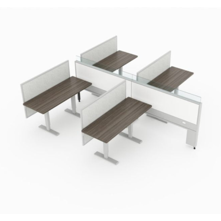 Evolve Power Beam Workstations with Adjustable Privacy Screens, White Board Side Panel for Brainstorming - EPB535