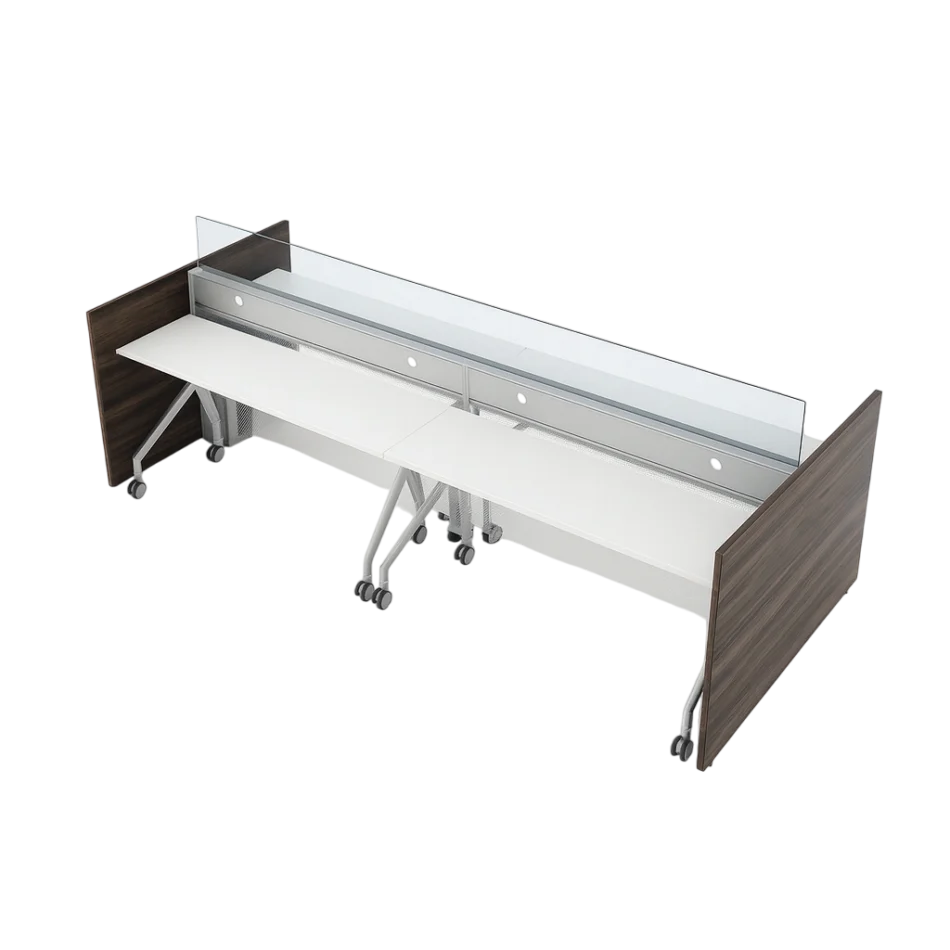 Evolve Power Beam Training Room Table, Raceway with Glass Topped Wall Panels, Meetings and Workshops - EPB528
