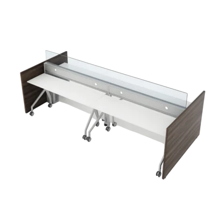 Evolve Power Beam Training Room Table, Raceway with Glass Topped Wall Panels, Meetings and Workshops - EPB528