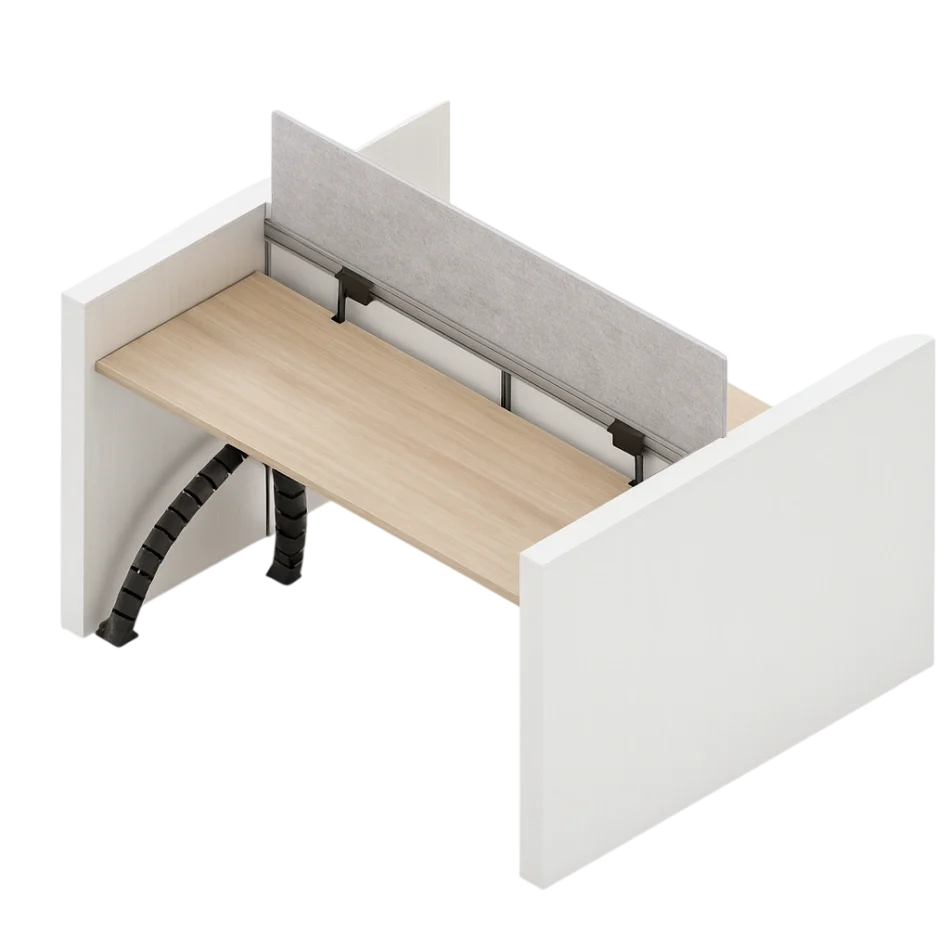 Evolve Power Beam Training Room Table, Raceway with Glass Topped Wall Panels, Meetings and Workshops - EPB528