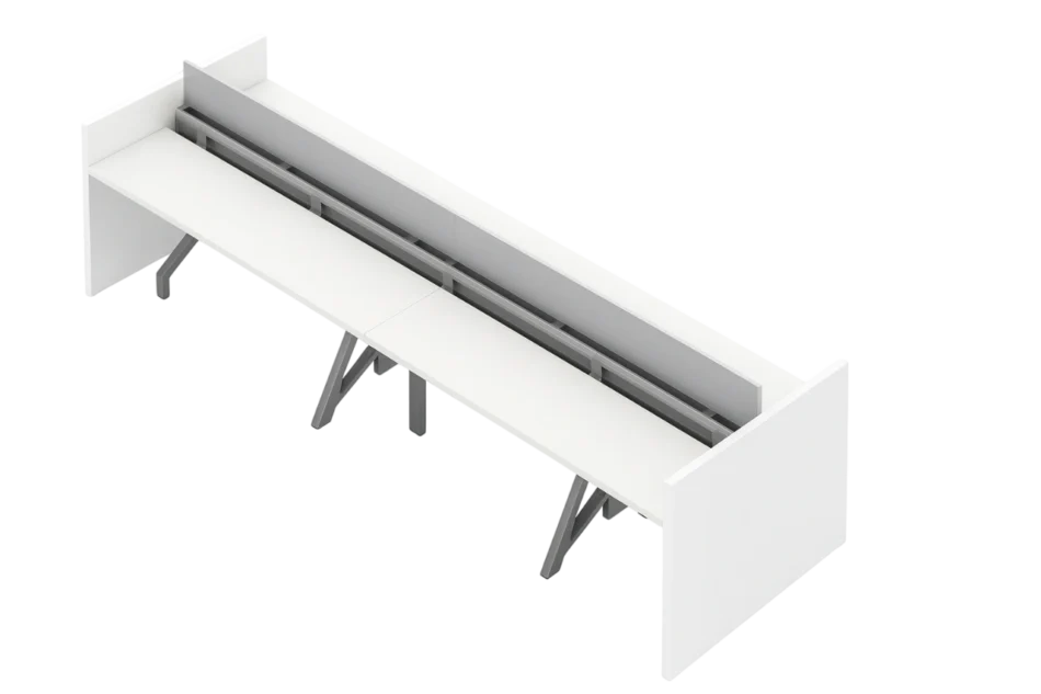 Evolve Power Beam Training Room Table, Raceway with Glass Topped Wall Panels, Meetings and Workshops - EPB528