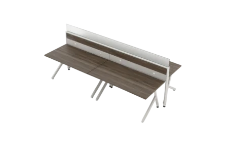 Evolve Power Beam Training Room Tables, Metal and Laminate with Glass Topped Wall Panels, Group Sessions and Workshops - EPB526