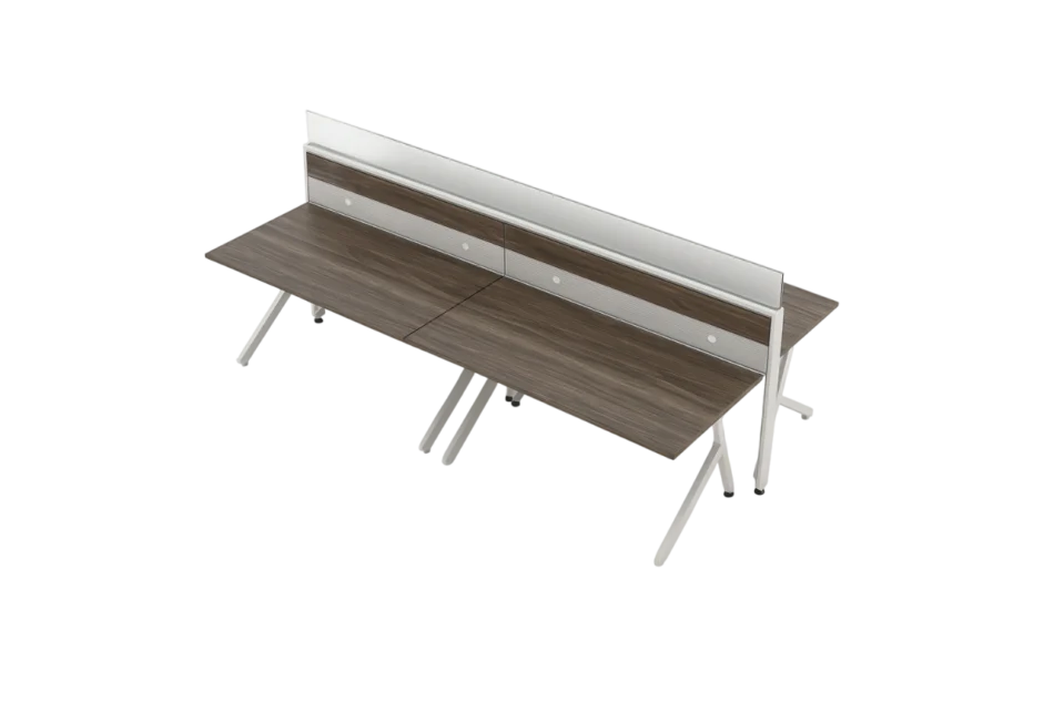 Evolve Power Beam Training Room Tables, Metal and Laminate with Glass Topped Wall Panels, Group Sessions and Workshops - EPB526