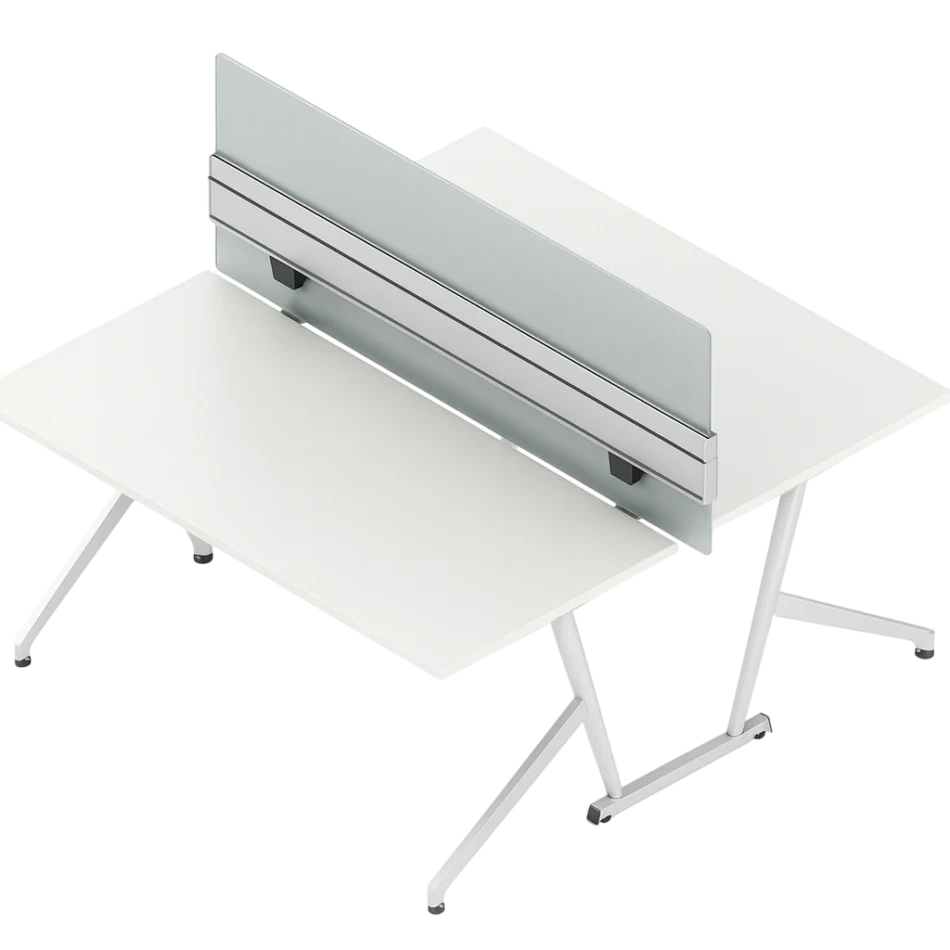 Evolve Power Beam Training Room Tables, Metal and Laminate with Glass Topped Wall Panels, Group Sessions and Workshops - EPB526
