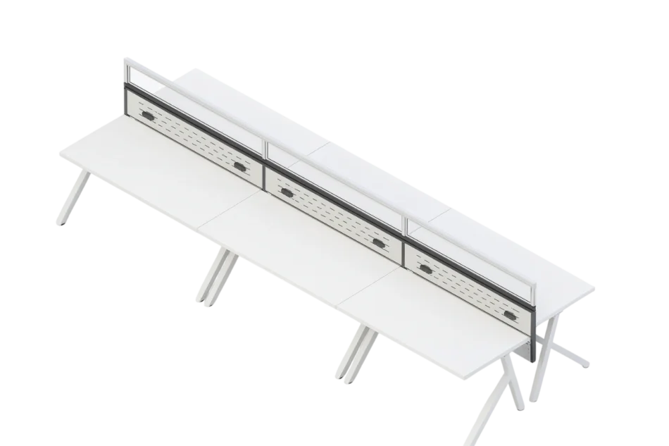 Evolve Power Beam Training Room Tables, Metal and Laminate with Glass Topped Wall Panels, Group Sessions and Workshops - EPB526