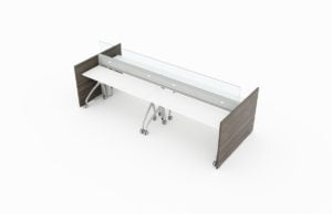 Evolve Power Beam Training Room Table, Raceway with Glass Topped Wall Panels, Meetings and Workshops - EPB528
