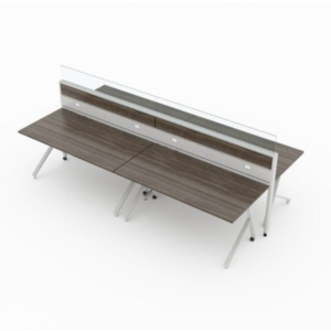 Evolve Power Beam Training Room Tables, Metal and Laminate with Glass Topped Wall Panels, Group Sessions and Workshops - EPB526