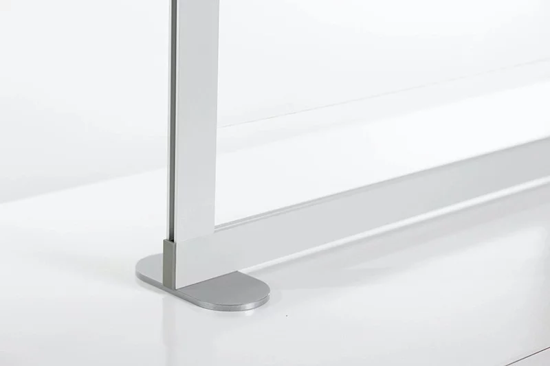 Closeup of the base to a Counter Shield Basic space divider.