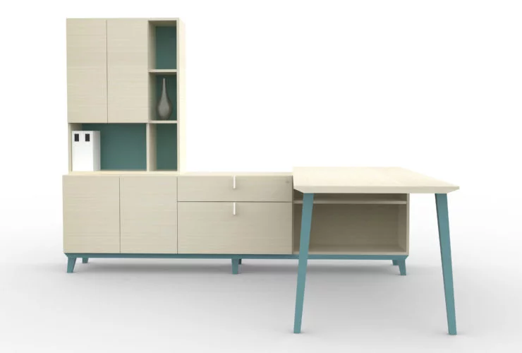 Pastel modern executive desk