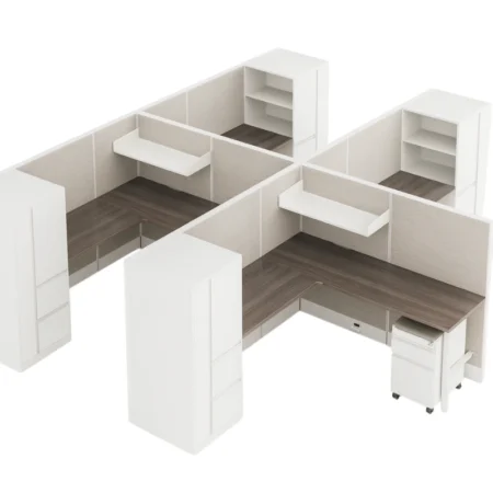 Compile 4-pack 66" H Office Cubicle System 6X8 with Storage