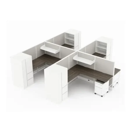 Compile 4-pack 66" H Office Cubicle System 6X8 with Storage