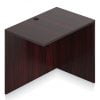 Orthographic view of an Offices to Go 36 inch return shell. It has an American Mahogany laminate finish.