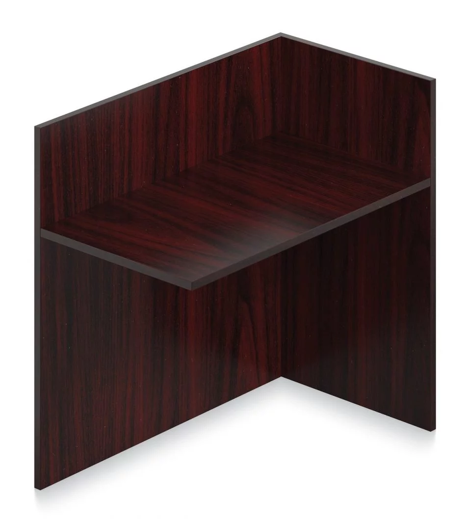 Orthographic view of an Offices to Go 42 inch reception return. It has an American Mahogany laminate finish.