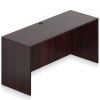 Orthographic view of an Offices to Go 66 inch modular credenza shell. It has an American Mahogany laminate finish.