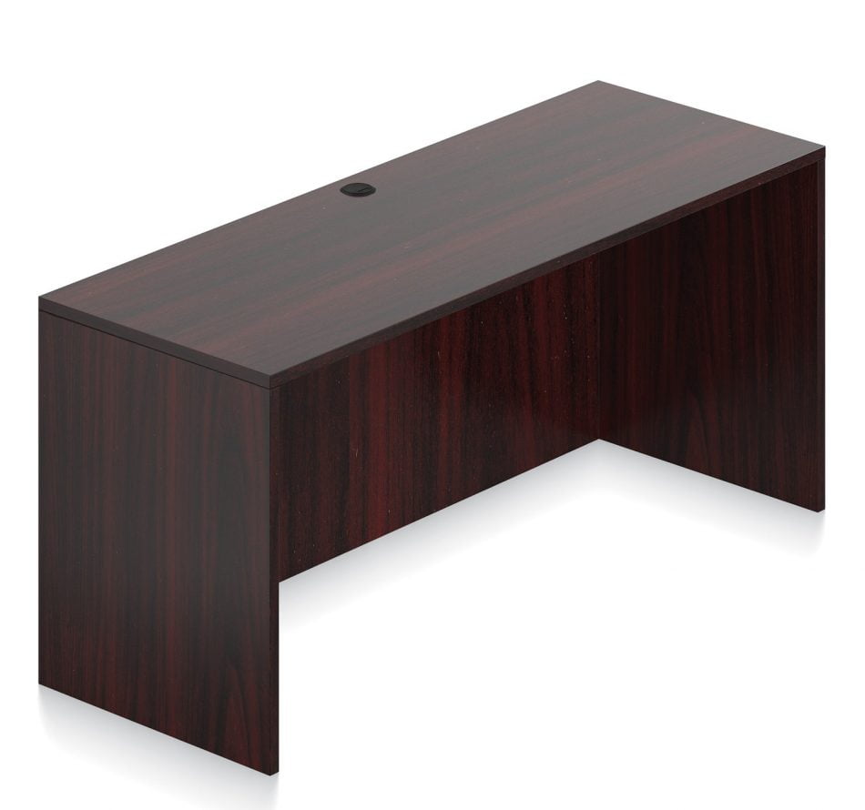 Orthographic view of an Offices to Go 66 inch modular credenza shell. It has an American Mahogany laminate finish.