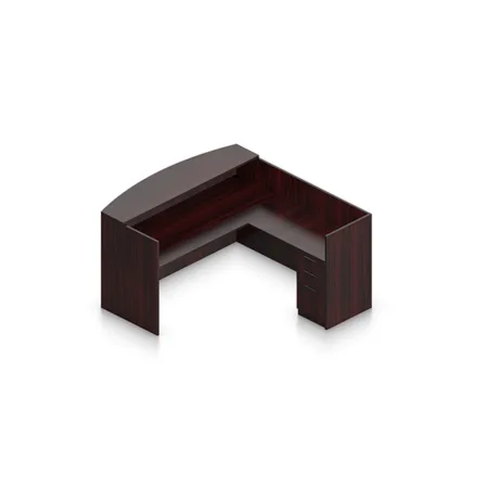 (Set) Laminate 71" Reception Desk and Return with Pedestal Drawers
