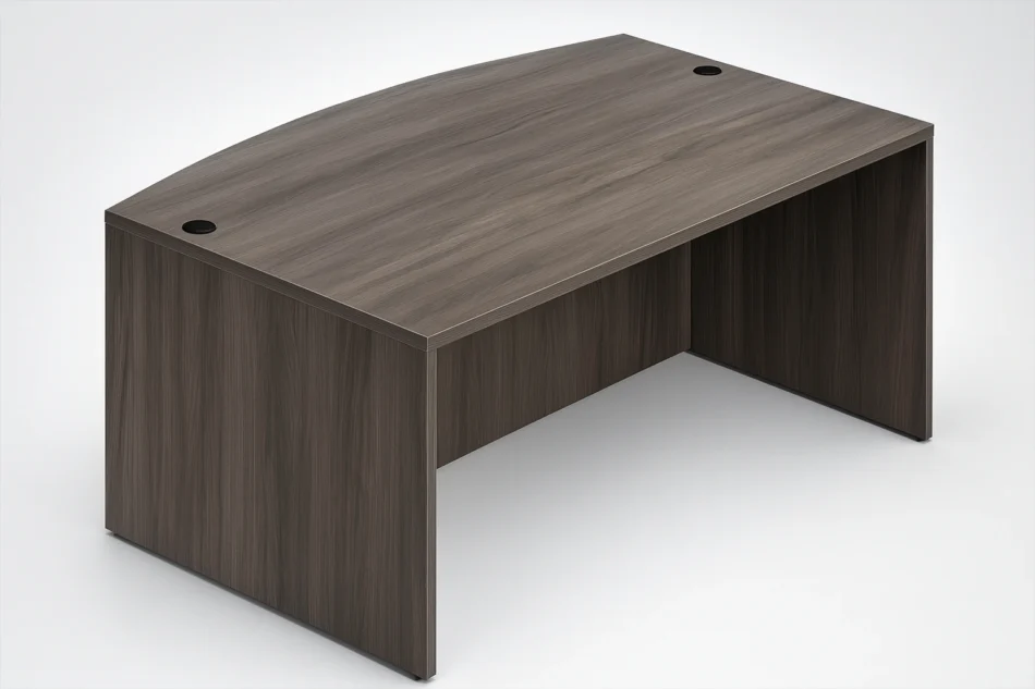 (Set) Laminate Executive Desk And Credenza With 48" Round Table