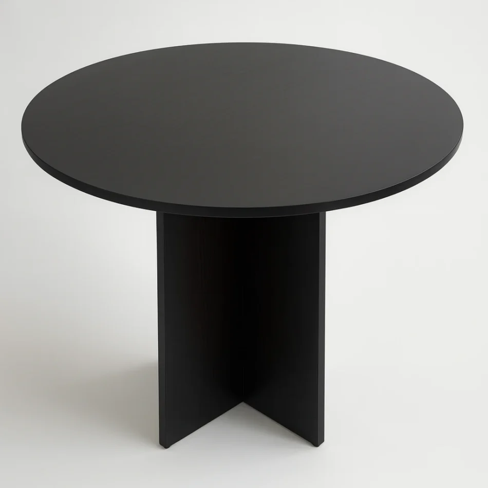 (Set) Laminate Executive Desk And Credenza With 48" Round Table