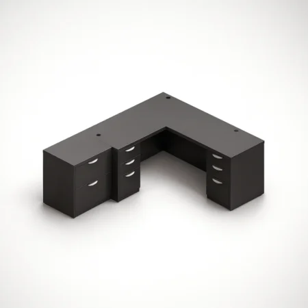 (Set) L-Shaped 66" Desk With Multi-Storage
