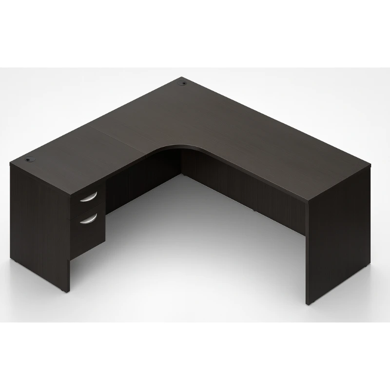 (Set) L-Shaped 71" Credenza With Right Corner Extension
