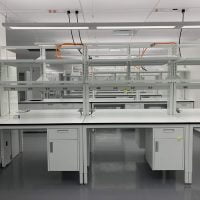 stainelss and white benches and storage