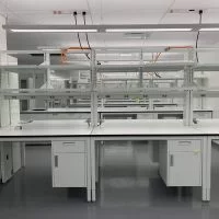 stainelss and white benches and storage