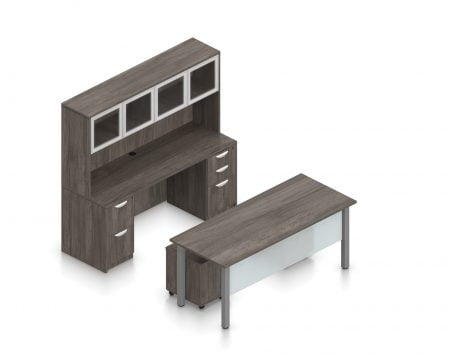 Set 71 Laminate Table With Credenza, Desk And Credenza Layout