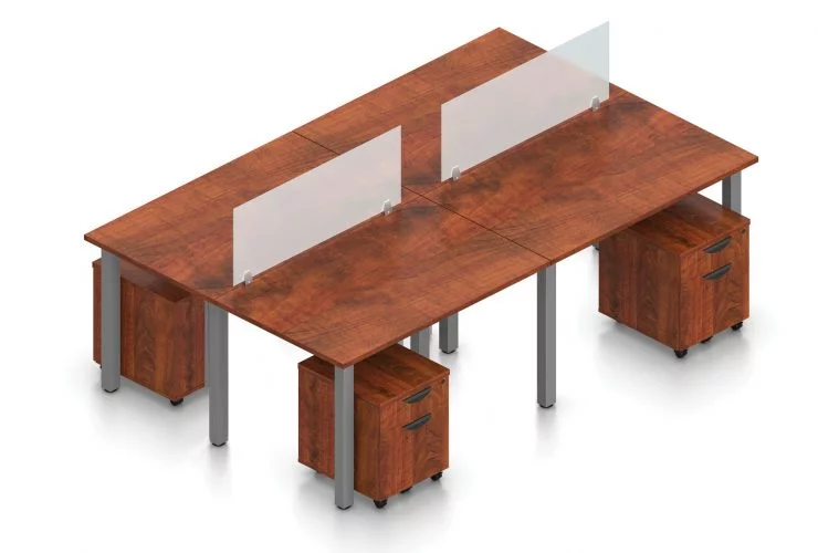 Orthographic view of an Offices to Go set of tables, using Layout 5. Four 48