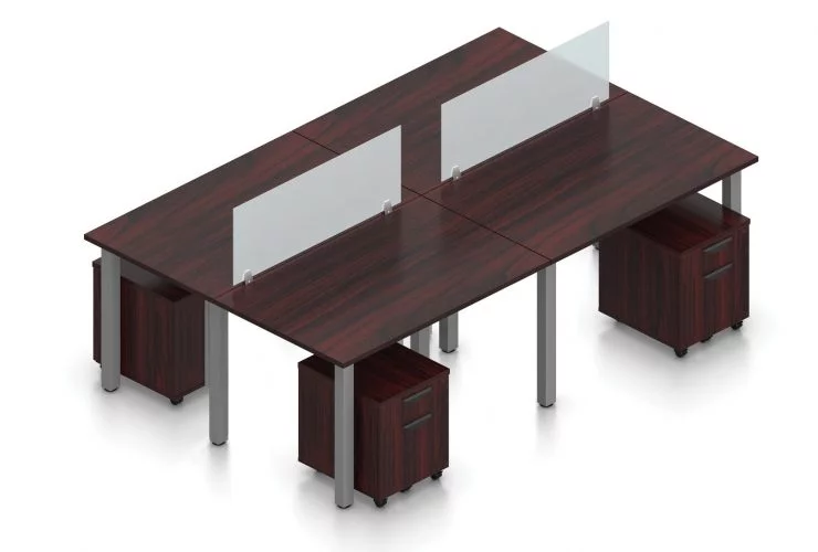 Orthographic view of an Offices to Go set of tables, using Layout 5. Four 48
