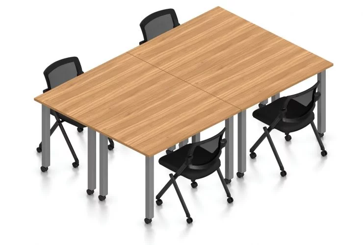 Orthographic view of an Offices to Go set of tables, using Layout 9. Four 60