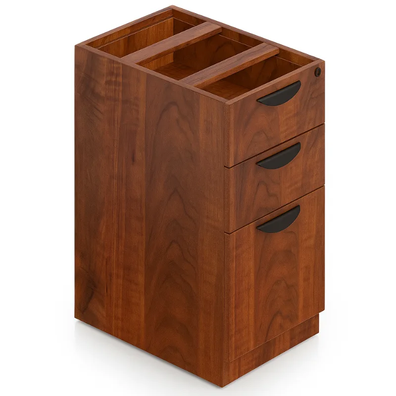 71 Laminate Reception Desk with Frosted Glass Transaction Top, Additional 42 Return and Pedestal Drawers (8)