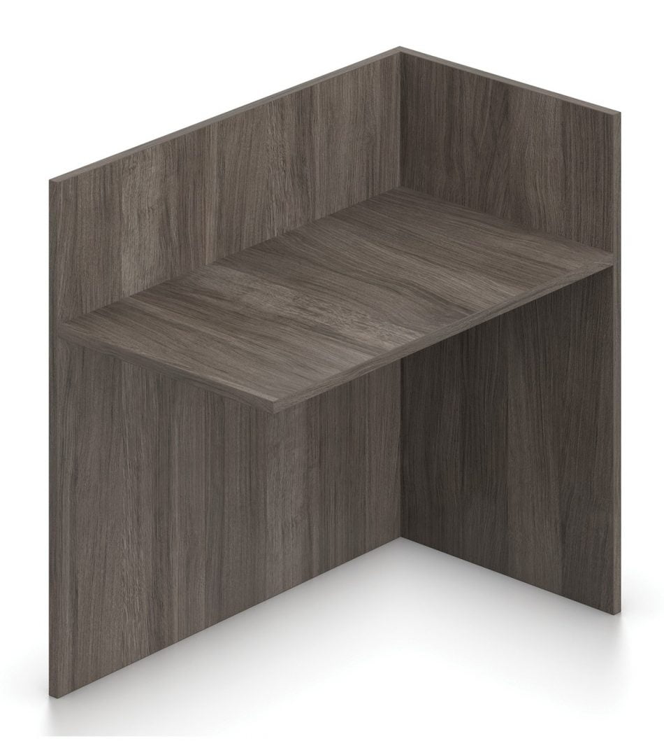 Orthographic view of an Offices to Go 42 inch reception return. It has an Artisan Grey laminate finish.