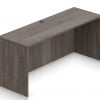 Orthographic view of an Offices to Go 71 inch modular credenza shell. It has an Artisan Grey laminate finish.