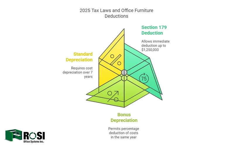 2025 Tax Laws and Office Furniture Deductions Infographic