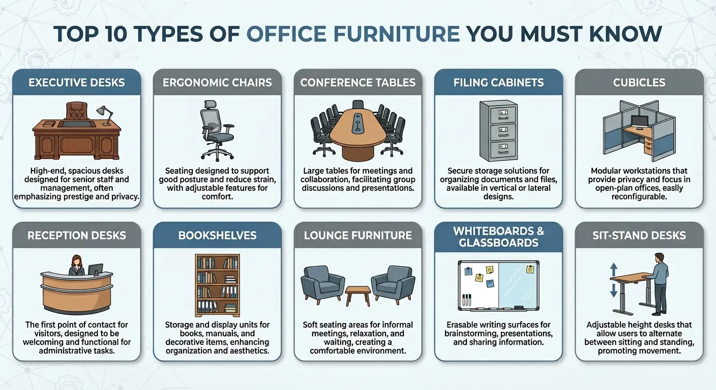 Types of office furniture