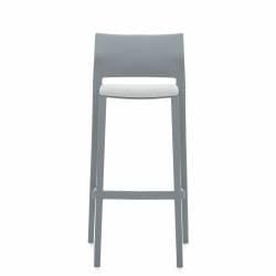 Armless Bar Stool Upholstered Seat & Polymer Back 6755