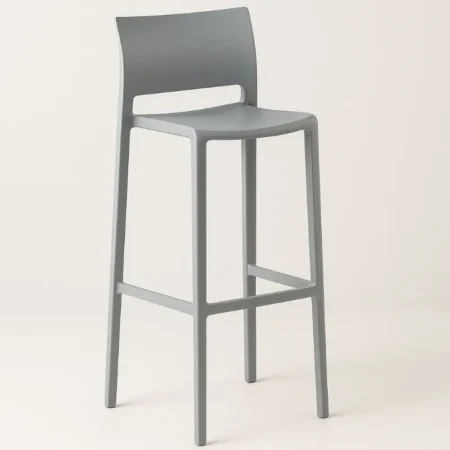 Armless Bar Stool Upholstered Seat & Polymer Back 6755