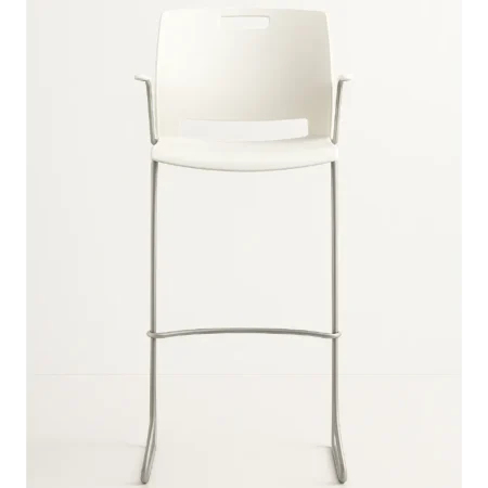 Stool with Arms, Poly Seat and Back 6710BS