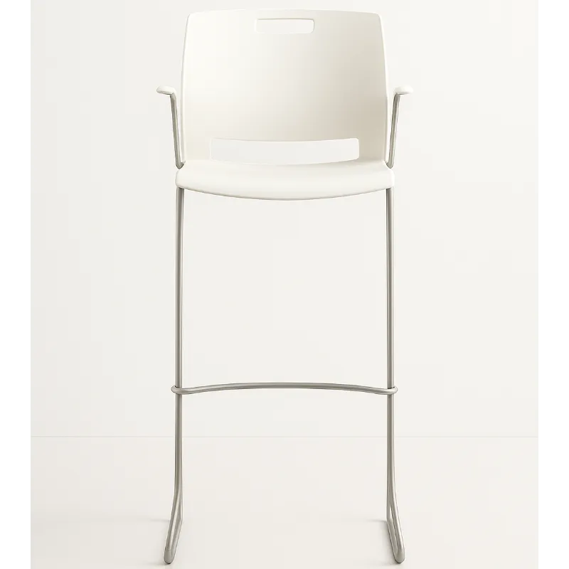 Stool with Arms, Poly Seat and Back 6710BS