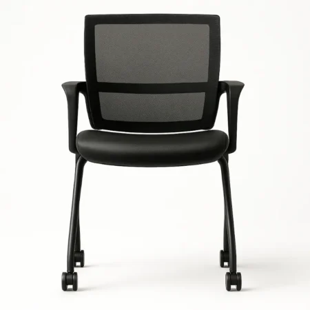 Low Back Mesh Armchair w Luxhide Seat OTG13050B
