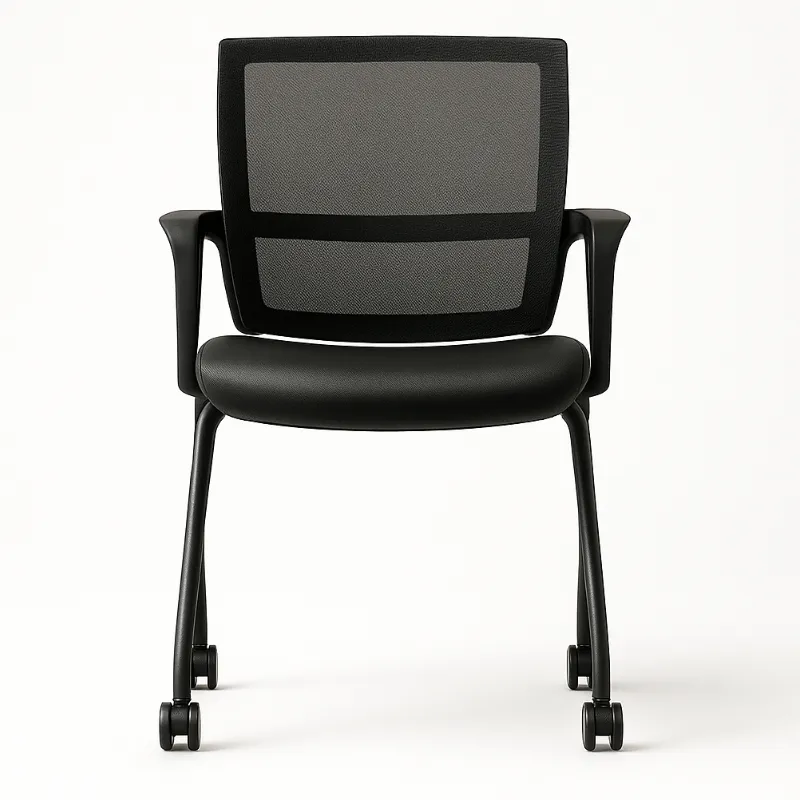 Low Back Mesh Armchair w Luxhide Seat OTG13050B