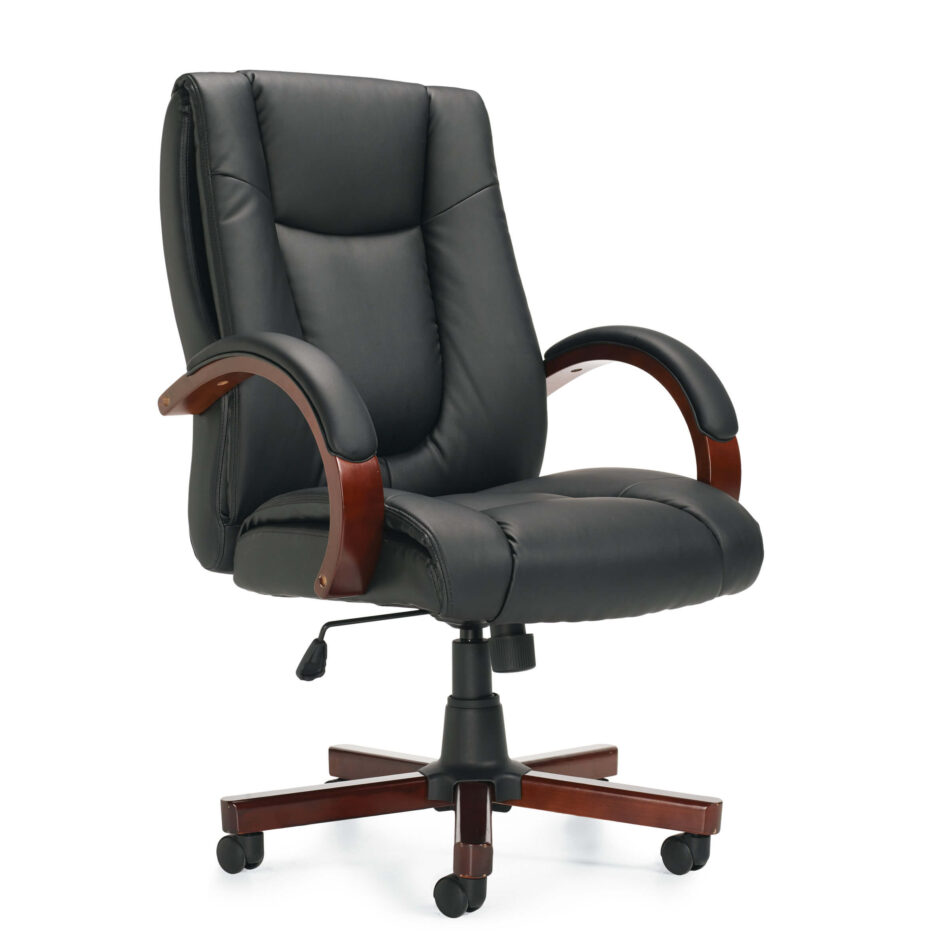 OTG11300B Luxhide Tilter w/ Wood Arms and Base