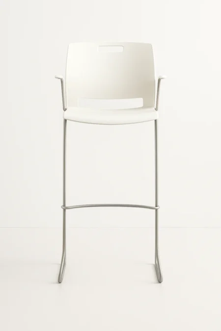 Stool with Arms, Poly Seat and Back 6710BS