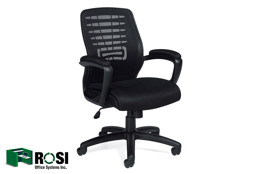 Offices to Go 11750B Black Mesh Manager Chair